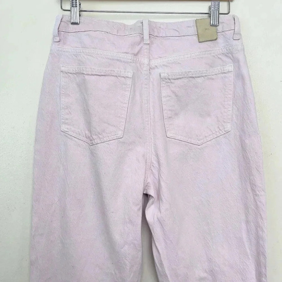 Zara Womens 6  High Rise Light Pink Straight Leg Jeans - Picture 10 of 14